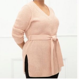 Eloquii Pink V-Neck Sweater